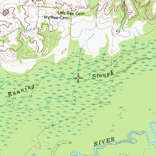 Topographic Map of Running Slough, TN
