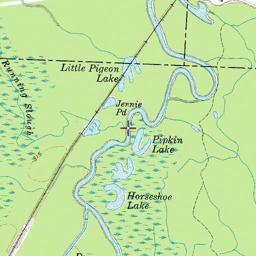 Topographic Map of Running Slough, TN