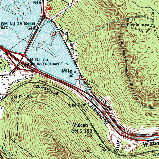 Topographic Map of Running Water Creek, TN
