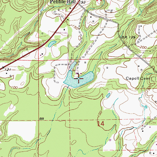Topographic Map of Ernest L Dyess Pond, AL