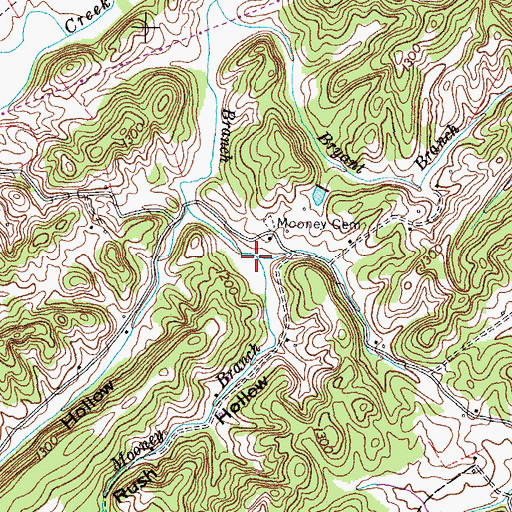 Topographic Map of Rush Hollow, TN