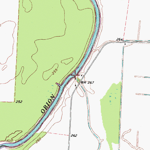 Topographic Map of Rush Slough, TN