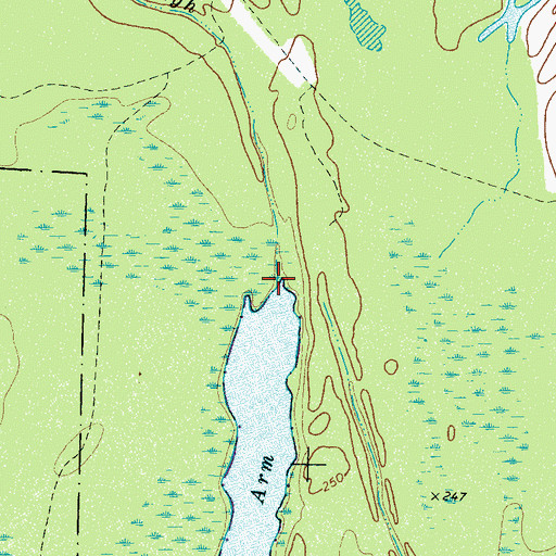 Topographic Map of Rush Slough, TN