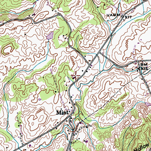 Topographic Map of Rush Strong School, TN
