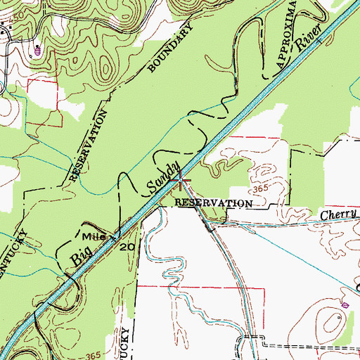 Topographic Map of Rushing Creek, TN