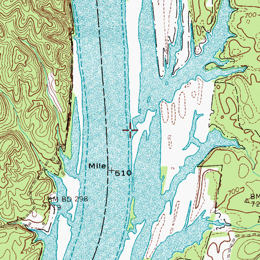 Topographic Map of Russell Branch, TN