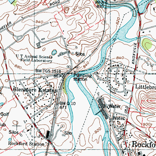 Topographic Map of Russell Branch, TN