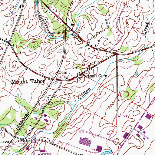 Topographic Map of Russells Cemetery, TN