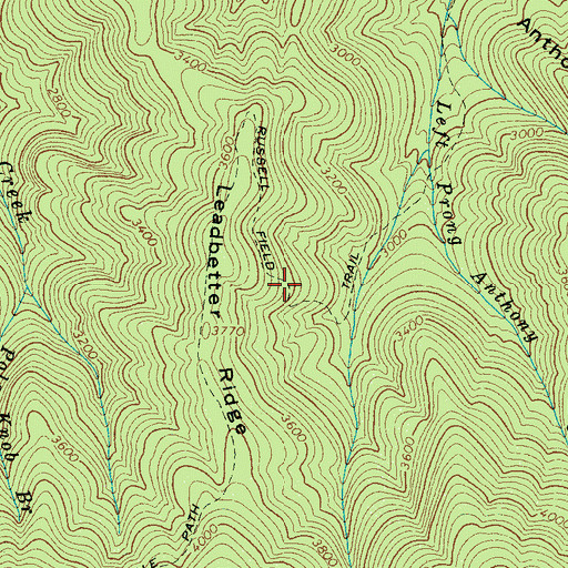 Topographic Map of Russell Field Trail, TN
