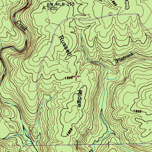 Topographic Map of Russell Ridge, TN