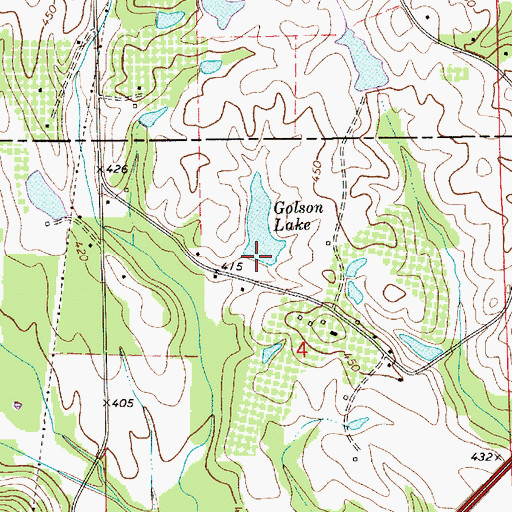 Topographic Map of Golson Pond Dam, AL