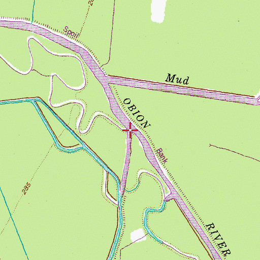 Topographic Map of Rutherford Fork Obion River, TN