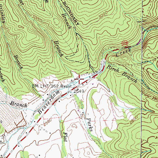 Topographic Map of Rutter Branch, TN