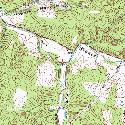 Topographic Map of Rye Hollow, TN
