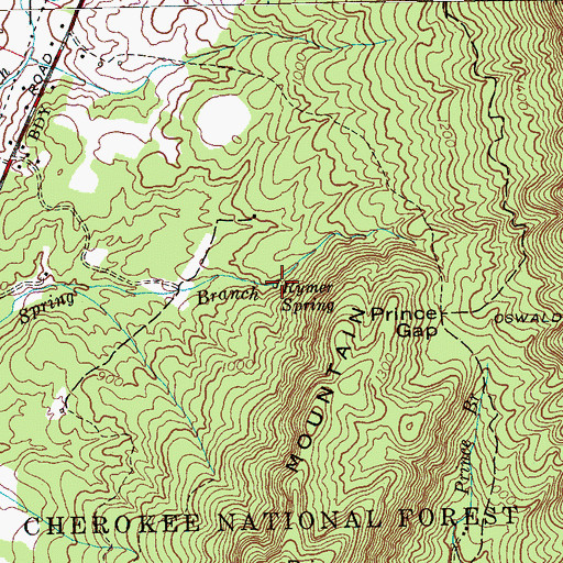 Topographic Map of Rymer Spring, TN
