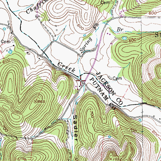 Topographic Map of Sadler Hollow, TN