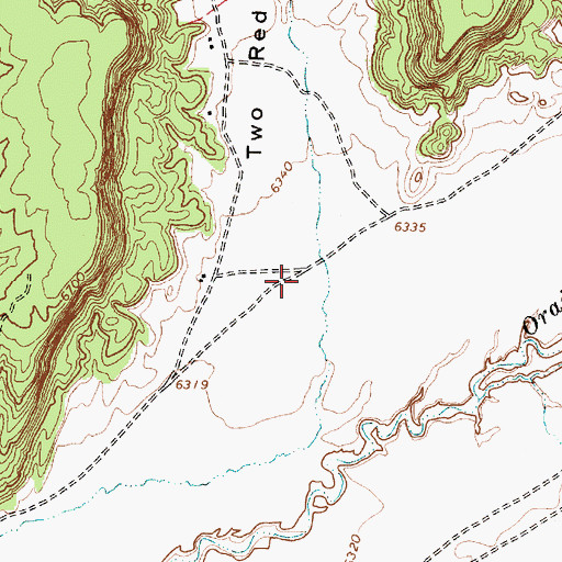 Topographic Map of Two Red Peaks Valley, AZ
