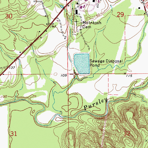 Topographic Map of Camden Sewage Lagoon, AL