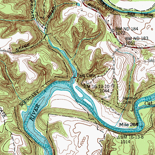 Topographic Map of Sain Cemetery, TN