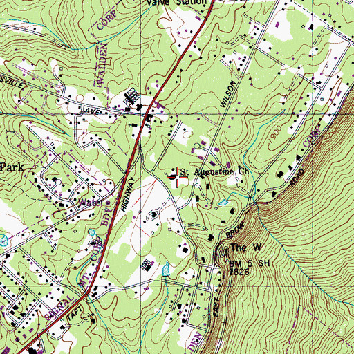 Topographic Map of Saint Augustine Church, TN