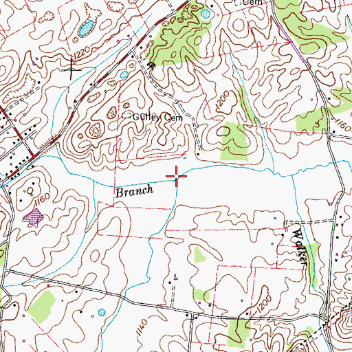 Topographic Map of Saint Clair Branch, TN