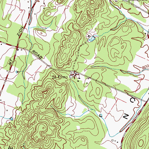 Topographic Map of Saint Elmo Church, TN