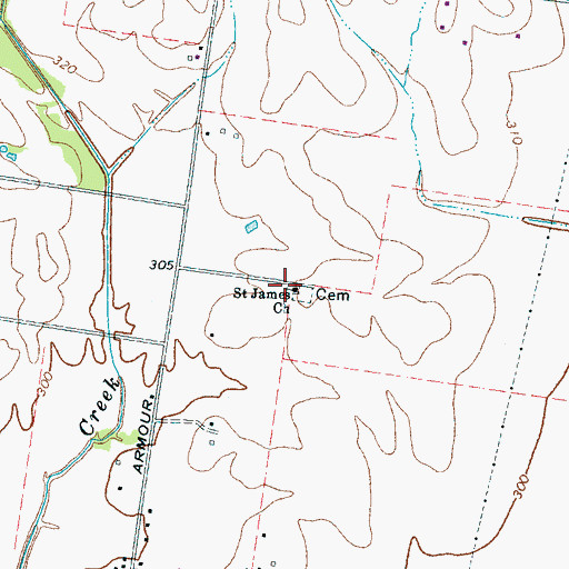 Topographic Map of Saint James Church, TN