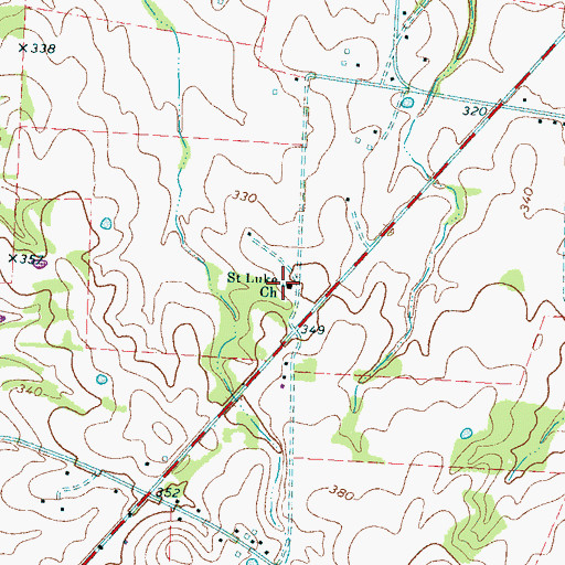 Topographic Map of Saint Luke Church, TN