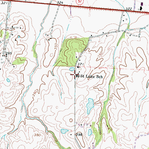 Topographic Map of Saint Luke School, TN