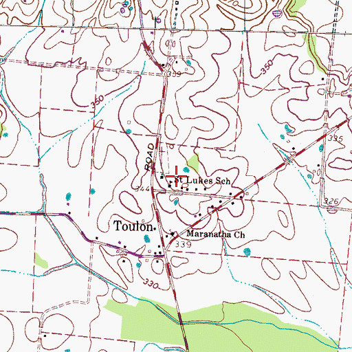 Topographic Map of Saint Lukes School, TN