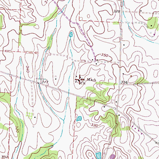 Topographic Map of Saint Mark Church, TN