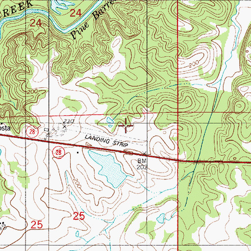 Topographic Map of Lambert Bama Ranch Lake, AL