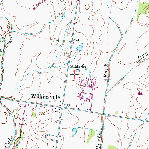 Topographic Map of Saint Marks Church, TN