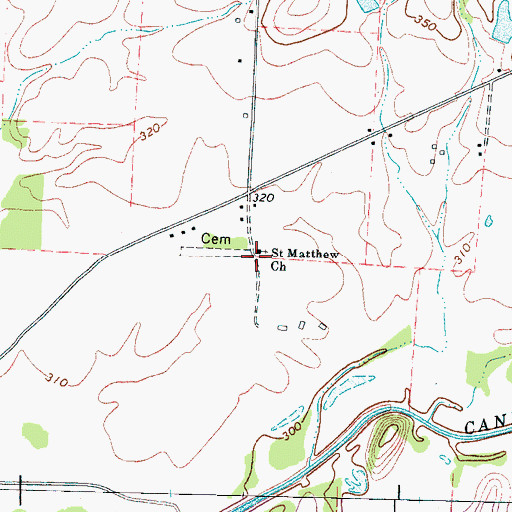 Topographic Map of Saint Matthew Church, TN