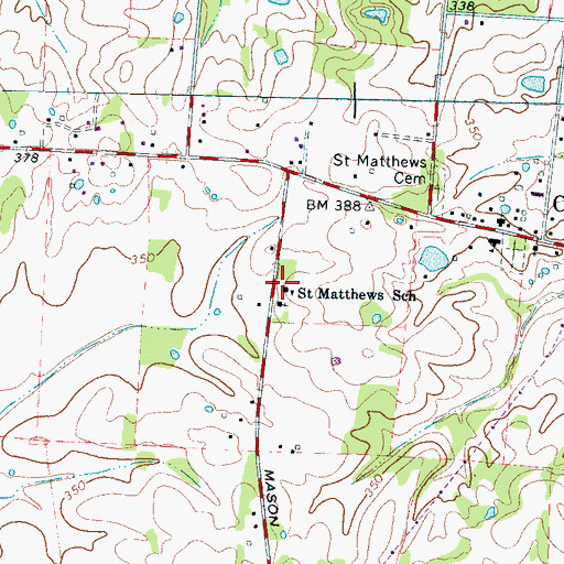 Topographic Map of Saint Matthews School, TN