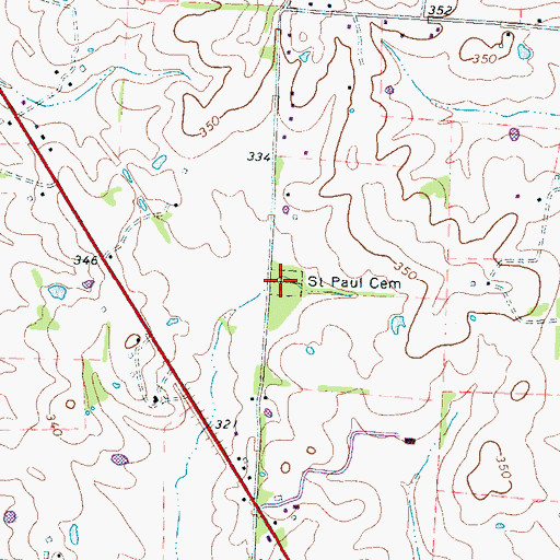 Topographic Map of Saint Paul Cemetery, TN