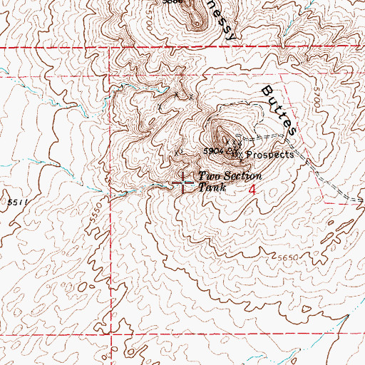 Topographic Map of Two Section Tank, AZ