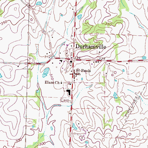 Topographic Map of Saint Pauls Church, TN
