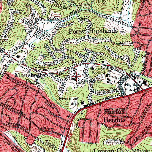 Topographic Map of Saint Peters Church, TN