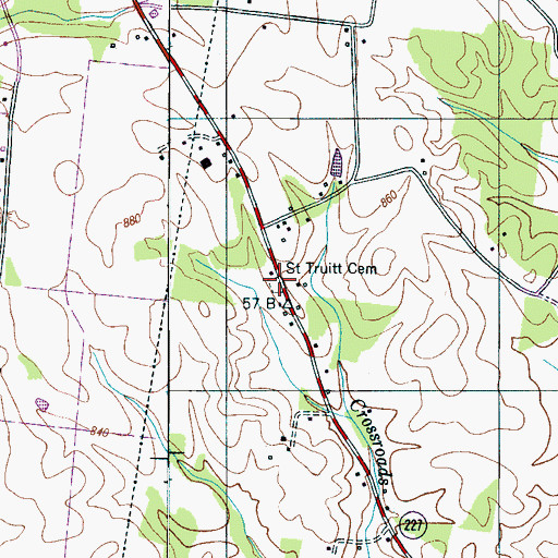 Topographic Map of Saint Truitt Cemetery, TN