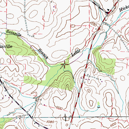 Topographic Map of Sainville Branch, TN