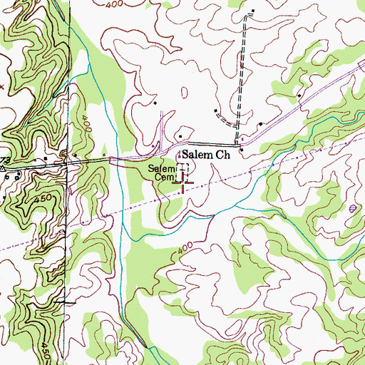 Topographic Map of Salem Cemetery, TN