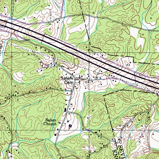 Topographic Map of Salem Cemetery, TN