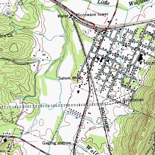 Topographic Map of Salem Church, TN