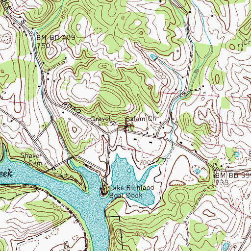 Topographic Map of Salem Church, TN