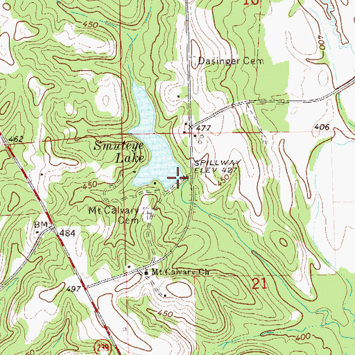 Topographic Map of Smuteye Pond Dam, AL