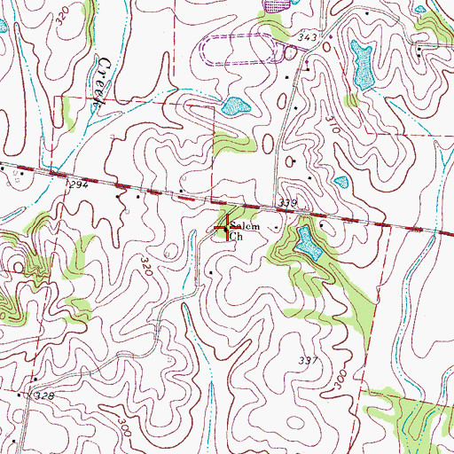 Topographic Map of Salem Church, TN