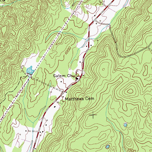 Topographic Map of Salem Church, TN