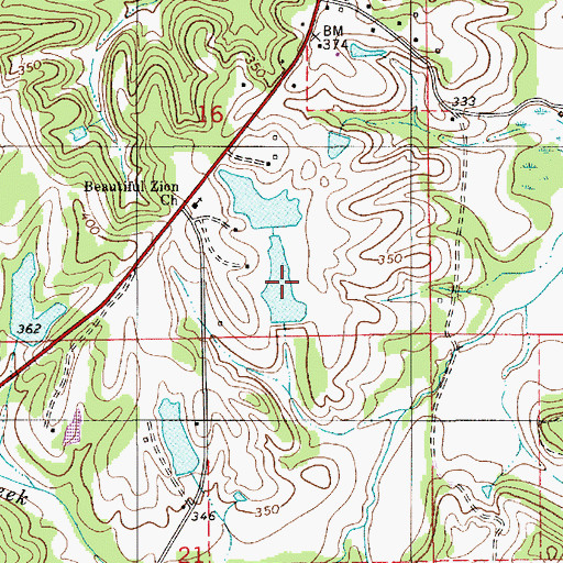Topographic Map of W E Pritchett Lake Number Two, AL