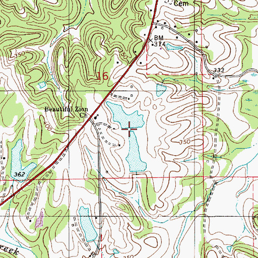 Topographic Map of W E Pritchett Lake Dam Number Two, AL